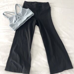 Athleta girl crop flare leggings and sports bra